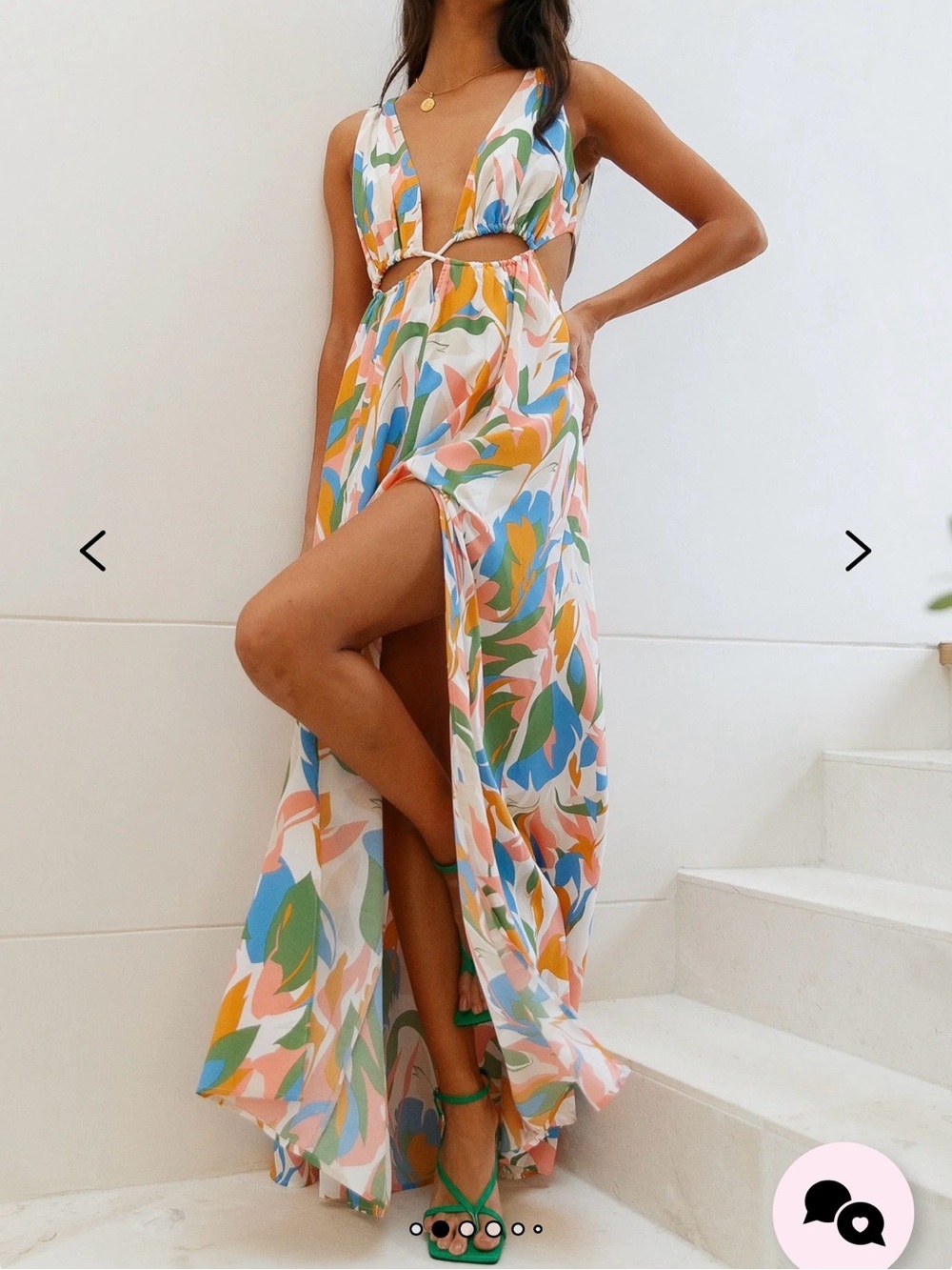 Hello Molly Multi-Color Floral Cutout Maxi Dress - Picture 2 of 6